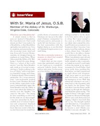 InnerView with Sr Maria of Jesus, O.S.B.