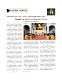 Conception Abbey Affiliate in Focus